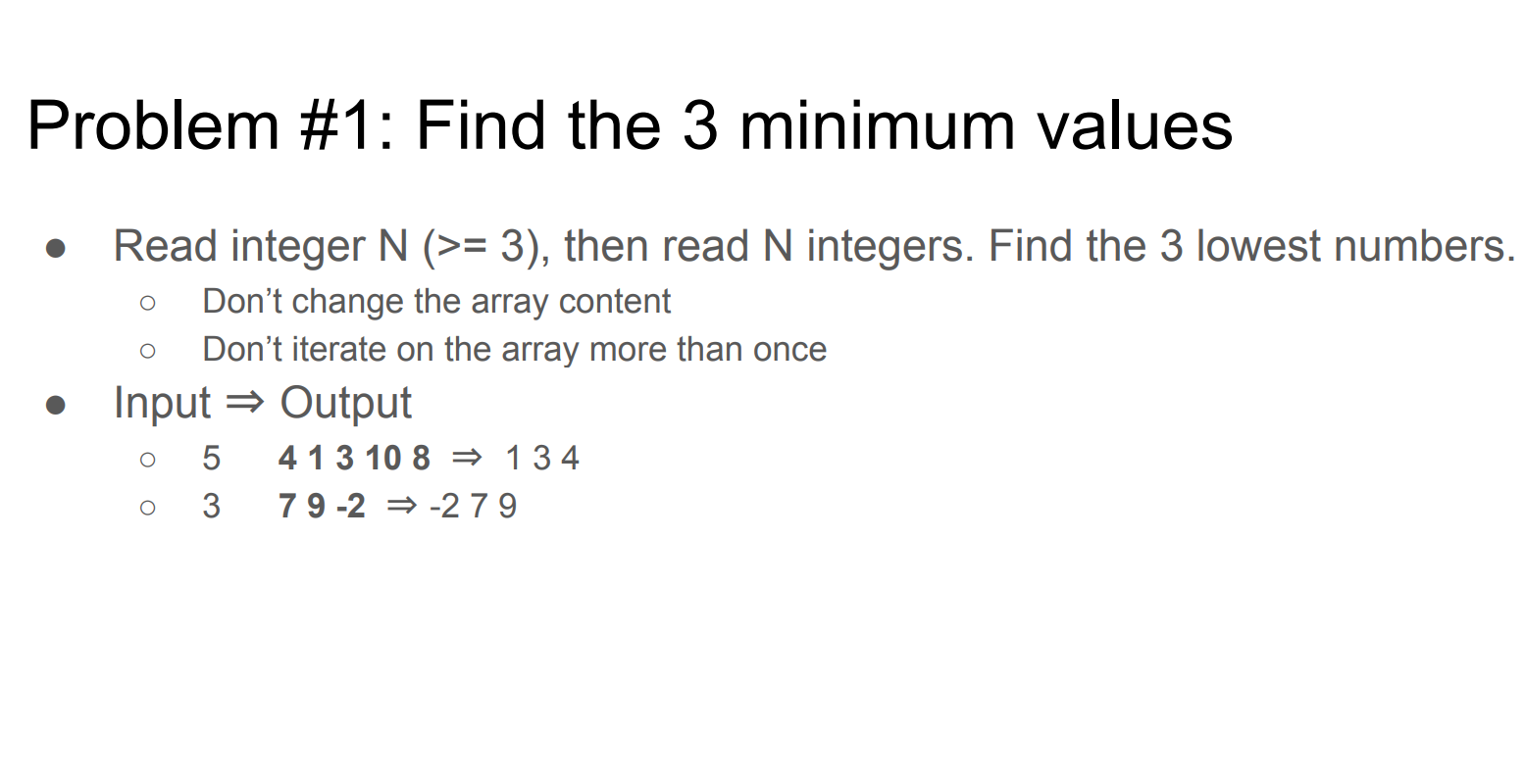 Find the minimum values