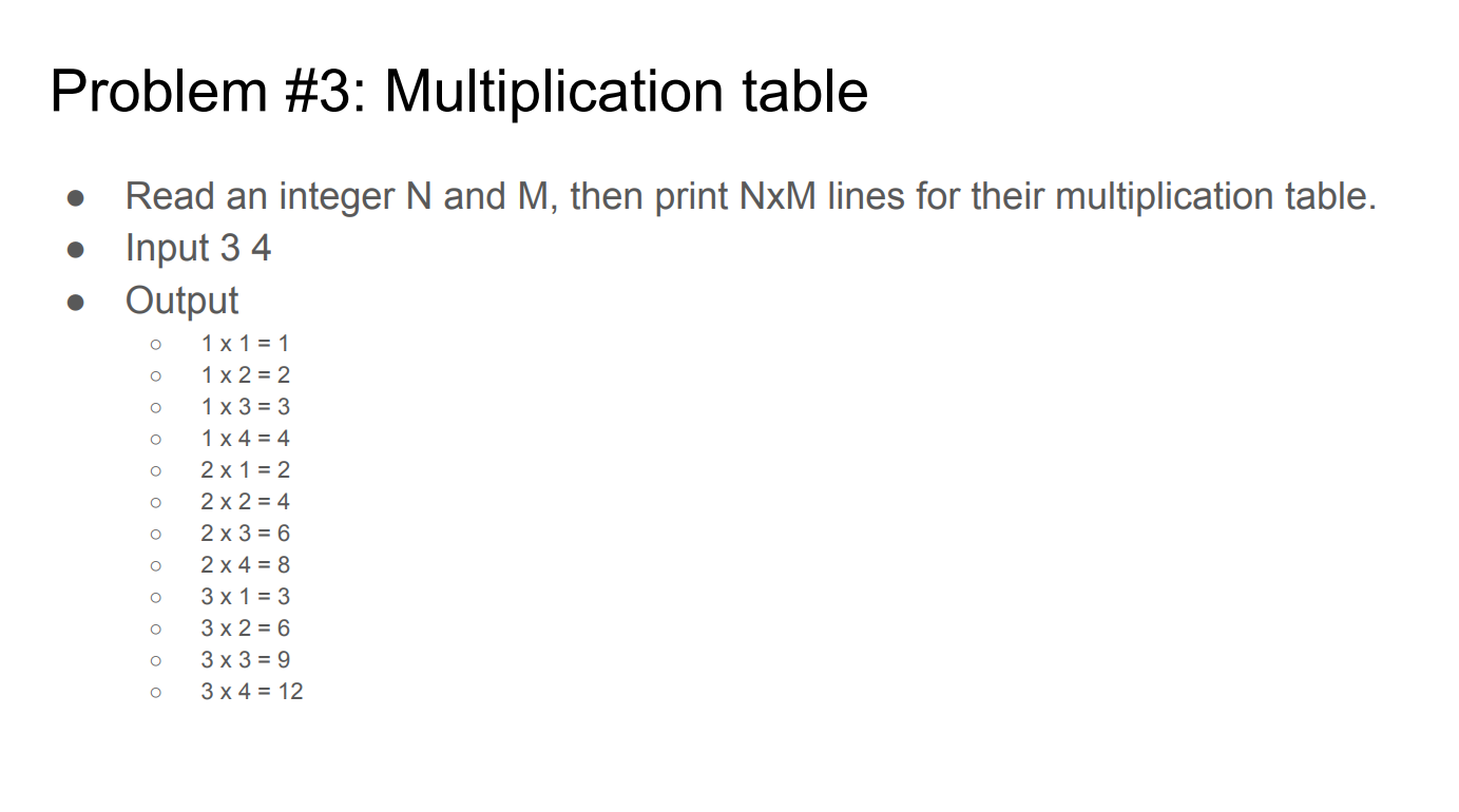 Multiplication Table Question