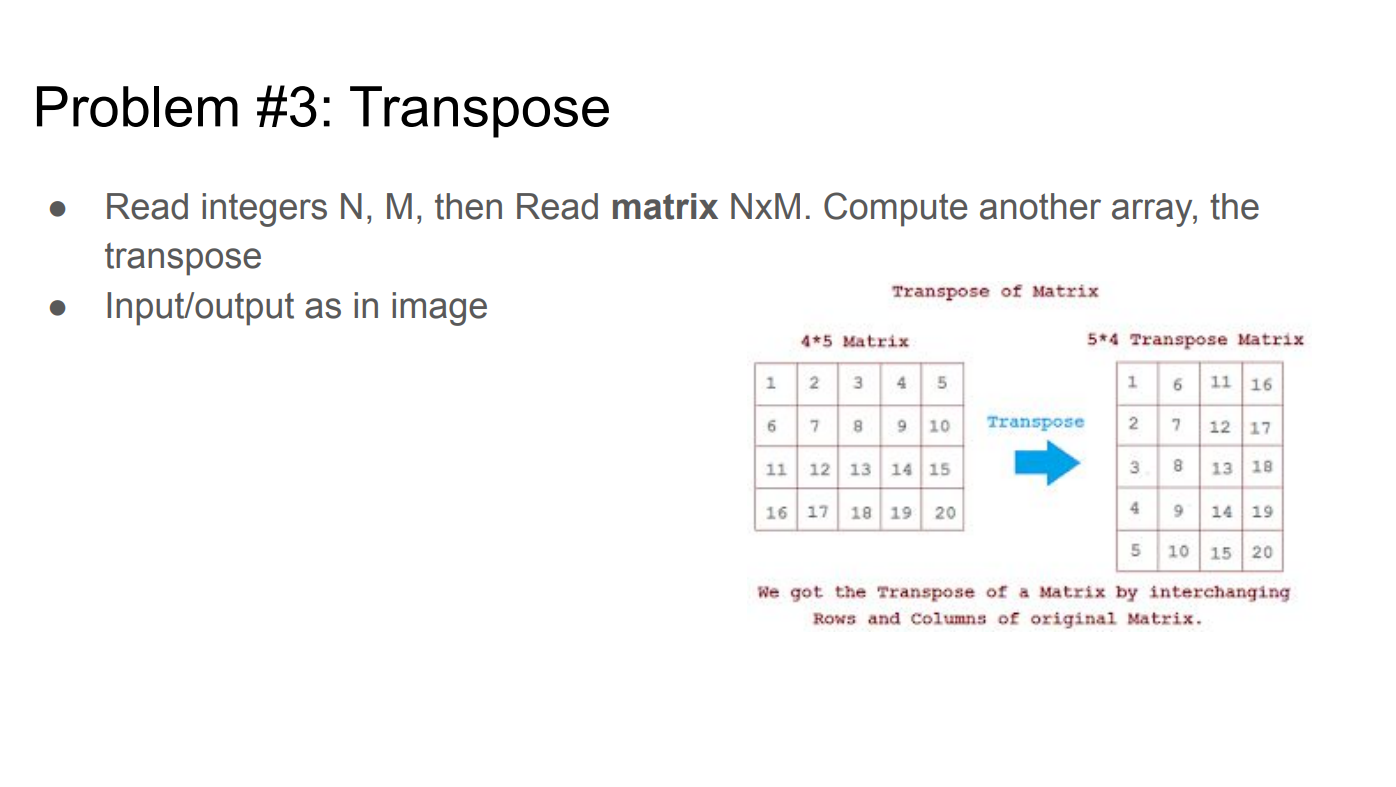 Transpose the 2D Array