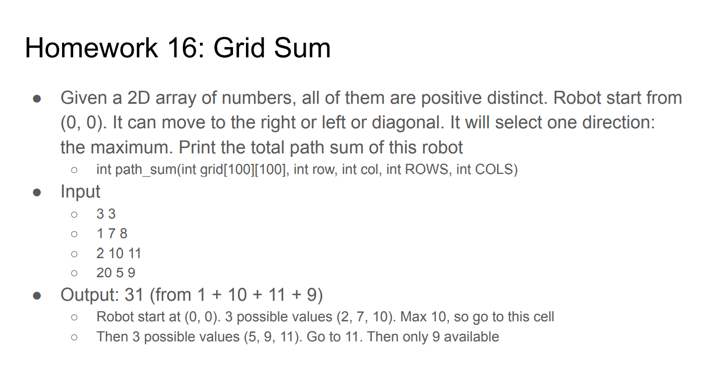 Greedy Robot Grid Sum